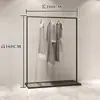 Estante de Ropa Simple de Hierro Exhibidor para Tienda de Ropa de Hombre y Mujer Colgador Colgante de Piso Estante Lateral para Colgar Ropa