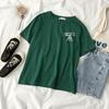 Camiseta de Manga Corta con Estampado de Cangrejo de Cinco Pinzas Alienígena para Mujer, Cuello Redondo, Estilo Coreano de Verano, Nuevo Top Holgado para Mujer, Moderno