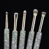 Novo Pincel de Maquiagem com Cabelo Animal Transfronteiriço Cravejado com Diamantes com Pincel para Pó Solto com Diamantes Pincel Iluminador Pincel para Blush com Processamento de Diamantes
