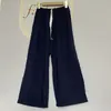 Pijamas de algodão e seda Pijamas femininos de verão finos de algodão e seda primavera e outono uso externo solto longo para casa ar condicionado novas calças de perna larga