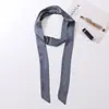 Bufanda de Seda Delgada Estrecha Larga Monocromática de Amazon Transfronteriza Bufanda Pequeña de Color Sólido de Gama Alta Cinta Versátil Estilo Coreano para Bolso