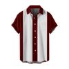 2023 Amazon Europa y Estados Unidos comercio exterior transfronterizo moda impresión digital 3D combinación de colores simple camisa casual de manga corta para hombre