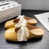 Mules Cerrados de Estilo Francés Inspirados en Chanel para Mujer, Adecuados para Usar al Aire Libre, Zapatos de Encaje Mary Jane Medios Zuecos Primavera/Verano 2026