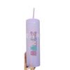 Fábrica de Origen Taza Portátil Recta de Doble Pared de Plástico de 16 Oz/450 Ml Taza con Popote Mate Escarchado