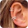 Amazon Europa y América Venta Caliente Anillo con Doble Bisagra Clip para Oreja Diseño de Nicho Aro de Oreja Simple Joyería de Accesorios Femeninos Atmosféricos Personalizados