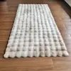 Alfombra rectangular de terciopelo de burbujas para sala de estar, pasillo, sofá, dormitorio y mesita de noche; alfombra de pelo de conejo sintético engrosada