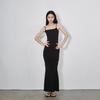 Vestido Picante Estilo Americano em Liquidação, Vestido Feminino com Alças Finas, Puro Desejo para Encontro Sexy Bodycon Ajustado na Cintura Ultra-Longo