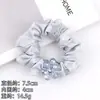 Goma para el Cabello de Cristal Estilo Coreano para Mujer, Diadema de Color Sólido Imitación Seda de Alta Gama, Goma para Cola de Caballo Baja Estilo Perezoso