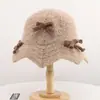 Sombrero de pescador de lana de alpaca tejido Melard para mujer, cálido de otoño, adelgazante, moderno