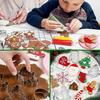 Cortador de Biscoito de Aço Inoxidável de Natal Conjunto de 8 Peças Rosto Papai Noel Árvore de Natal Boneco de Gengibre Boneco de Neve Bengala Doce