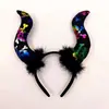 Hebilla de cabeza de bruja con cuernos Tocado de carnaval navideño Accesorios de actuación en escenario para niños y adultos Tocado de festival y carnaval