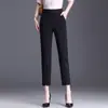 Foto Real Calça Harem Feminina 2026 Primavera Outono Novo Perna Pequena Profissional Emagrecimento Roupa Calças Casuais Pretas