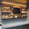 Bar bar ferro parede prateleira de vinho suporte de taça de vinho parede estilo industrial com luz armário de vinho prateleira de armazenamento criativa
