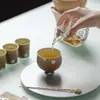 Taza alta de estilo japonés Iino Kisetsu con lunares de caramelo, estilo wabi-sabi, taza de té antigua, juego de té Kung Fu, taza individual