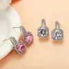 Estilo Coreano Más Vendido Cuadrados Estrellas Mismo Estilo Moda Micro-incrustación Quilate Diamante Grande Aretes Diamante Cuadrado Aretes para Mujer Aretes