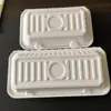 Brochetas a la parrilla para llevar, caja de embalaje de frutas para barbacoa, caja para pescado, caja de papel de pulpa blanca para pan frito desechable y biodegradable, 50 piezas