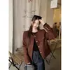 Elegante y chic chaqueta larga de lentejuelas para mujer, nuevo top corto holgado de otoño vintage con un toque de alta gama
