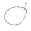 Pulsera de perlas de agua dulce con aguamarina tallada para mujer, estilo chino, de verano, elegante y famosa de Internet.