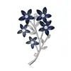 Broche de Flor de Cristal com Fita Estilo Coreano, Corsage de Laço de Moda Exquisito para Mulheres de Alto Padrão, Acessórios de Alfinete Anti-Exposição