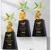 Trofeos de Cristal Creativos Personalizados para Reuniones Anuales de Empresa, Premios al Empleado Destacado, Premios de Competiciones Deportivas, Souvenirs con Grabado