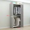 Perchero de Hierro Artístico de Estilo Abierto para Uso Doméstico Simple, Zapatero Metálico de Doble Capa, Ensamblaje de Estante de Armario