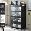 Aparador Vitrina Gabinete de Cocina para el Hogar Gabinete Multifuncional para Té Gabinete de Aleación de Aluminio Gabinete de Almacenamiento Gabinete Organizador