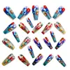 Unhas Longas de Ballet Coloridas Deslumbrantes com Pedras Preciosas Tendência Transfronteiriça Colorida Arte de Unha de Cristal de Gelo Pontas de Unha Usáveis Venda por Atacado