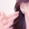 Pendientes de Perla de Camelia Roja Retro de un Quilate Pendientes de Flor de Lazo Nicho Pendientes de Gama Alta Pinzas para Orejas