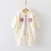 Mameluco de bebé de algodón puro para primavera y otoño, estilo occidental, estilo Chanel, abrigo pequeño para bebé, mameluco para las cuatro estaciones, recién nacido