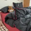 Conjunto de cama minimalista de quatro peças classe A, grau maternidade, cordão catiônico, com fronhas listradas, adequado para dormitórios estudantis, conjunto de cama de três peças