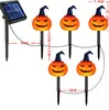 Luces de Campo de Calabazas de Halloween Transfronterizas Solares para Exteriores Impermeables Decoración de Jardín Patio Luces para Césped Fantasma Calavera