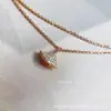Baojia Pulsera de Tobillo Pequeña de Nicho Versión Alta Chapada en Oro Rosa de 18K Estilo Ins Abanico Incrustado con Madreperla Blanca y Pedrería Pulsera de Gama Alta