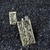 Isqueiro de Querosene Criativo com Flor de Grama Tang em Relevo, Banhado a Prata, com Gravação Dupla Face, Roda de Pederneira de Metal Ultrafina, Modelo Popular