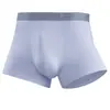 2025 Novo 60s Tonalidade Fria Azul Essência Modal Cor Sólida Roupa Íntima Masculina 7A Seda de Amora Antibacteriana Sem Costura Boxer Briefs