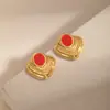 Pendientes de Estilo Transfronterizo Europeo y Americano, Diseño de Estilo Ins Francés, Pendientes de Acero Inoxidable Turquesa, Pendientes de Perlas de Alta Gama
