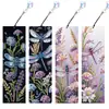 Marcadores de Libros Derivados de Pintura de Diamantes 5D DIY, Diamante de Forma Irregular Dibujos Animados Bordado de Diamantes 5D, Decoración con Patrón de Flores de Diamantes de Punto con Borlas, Gran Cantidad