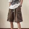 Novos Shorts de Trabalho Modernos com Múltiplos Bolsos Masculino Verão Retrô Americano Estilo High Street Shorts Jeans Hip-Hop