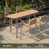 Mesas y Sillas de Exterior Personalizadas, Taburetes Altos para Barra de Patio, Mesas y Sillas de Madera Plástica para Exterior, Sillas para Cafetería y Bar, Mesas de Bar, Transfronterizo