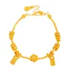 Pulsera de Plato de Loto de Buena Suerte Oro Brillante 24K Estilo Igual de la Tienda de Oro Puzuo Pulsera Nueva Hebilla de Pez de Buena Suerte Chinoiserie de Gama Alta