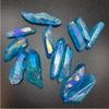 Espinha dorsal de galvanoplastia natural coluna de cristal azul colorido banhado a cristal coluna de ponta única ornamentos de pedra de cristal artesanato atacado