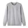Sudadera con capucha de algodón pesado de invierno con felpa, cuello redondo, terciopelo de zorro plateado compuesto, para hombre, color liso, manga larga