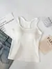Camisola de Espalda Versátil Estilo Coreano Puro Deseo Yoga Casual con Almohadilla en el Pecho Espalda Sexy Hermosa Prenda Exterior Camisola Interior para Mujer