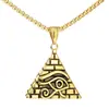 Collar para Hombre Pirámide Egipcia Antigua Ojo de Horus Acero de Titanio Colgante de Collar Vintage Personalizado Colgante para Llevar