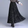 Falda de Malla A-line con Dobladillo Oversize, Estampado Digital de Lunares, Otoño/Invierno 2026, Adelgazante, Nueva Falda Media Versátil Primavera/Otoño