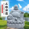 Escultura Personalizada em Pedra de Estátuas de Buda em Mármore Branco: Buda da Medicina de Três Faces, Bodhisattva Guanyin, Bodhisattva Manjushri e Deus da Riqueza dos Nove Caminhos para Exposição ao Ar Livre