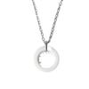 Acero Inoxidable Zirconia Cerámica Espacial Círculo Colgante Personalizado Acero de Titanio Oro y Plata Cadena Clavicular Ajustable Collar para Mujer