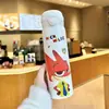Copo Térmico Infantil Judy Nick, Modelo Novo, Copo com Canudo Estiloso para Meninas, Garrafa de Água com Alça Portátil, Especialmente Projetado para Alunos Indo para a Escola