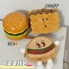 Colgante de Bolsa de Galleta de Hamburguesa Colgante de Bolsa de Expresión Divertida Bolsa de Tarjeta de Dibujos Animados Mini Almacenamiento Monedero Colgante de Regalo