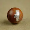 Madera de azufaifo incrustada con plata, Cuentas sueltas de la Fortuna de los Cinco Truenos de Tianshi, Joyería popular taoísta incrustada de sándalo púrpura, Accesorios de joyería de estilo nacional con cuentas