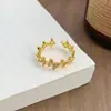 Popular Estilo Palacio Retro Dulce y Fresco Esmalte Goteo Mariposa Elegante Anillo Abierto Femenino Celebridad de Internet Circonita Anillo de Nicho